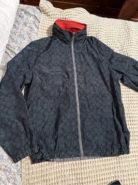Coach Men's Black / Orange Double Sided Windbreaker